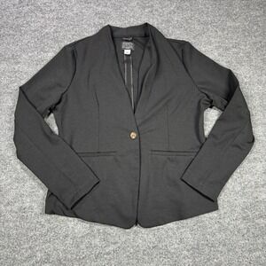 Simply Styled Blazer Jacket Womens L Black Button Front Pockets Professional